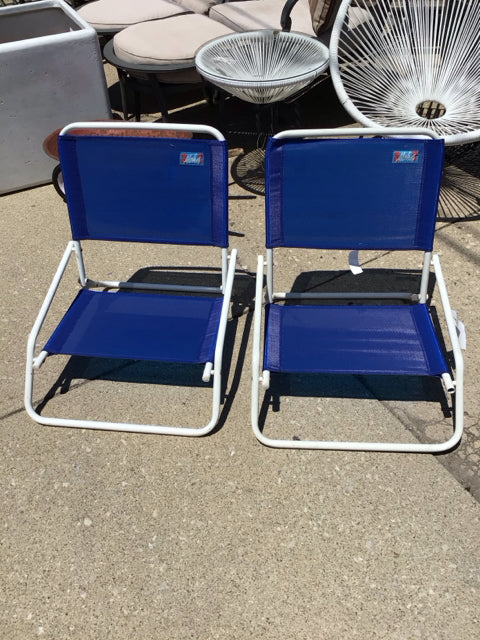Aloha Folding Nylon Pair Blue Chair Set
