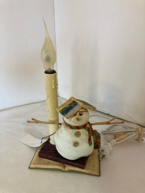 Lamp White/Multi Light up Snowman Holiday Item