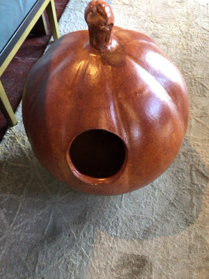 Halloween Orange Ceramic Jack o'Lantern Holiday Item
