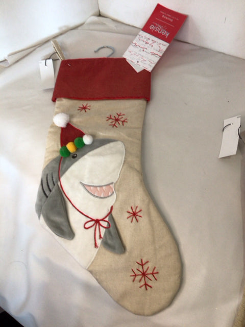 Stocking Multi-Color Cotton Shark Holiday Item