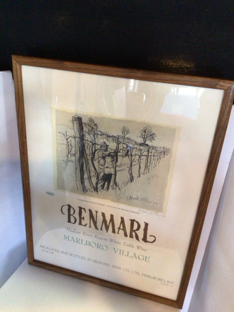 Signed Wine Black/White Poster Vine Framed Art