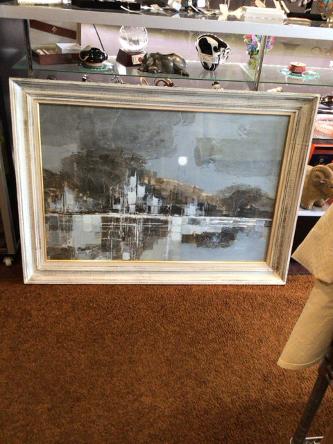 Gray/Tan Landscape Framed Art