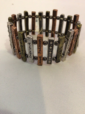 Mixed Metal Words Bracelet