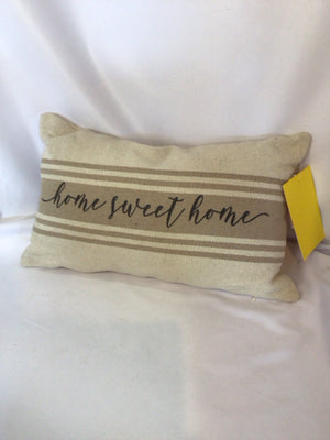 Cream Cotton Home Sweet Home Pillow