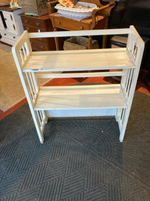 Folding Wood 2 Shelf As Is White Bookcase/Bookshelf