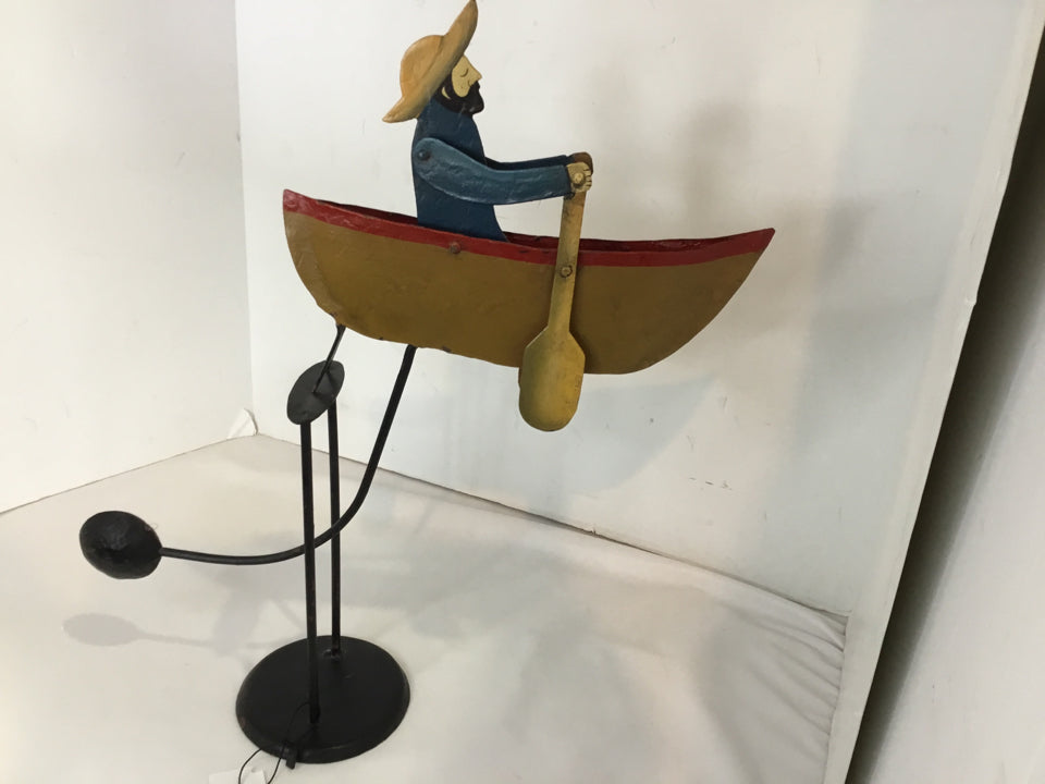 Metal Tan/Black Man Balancing Toy