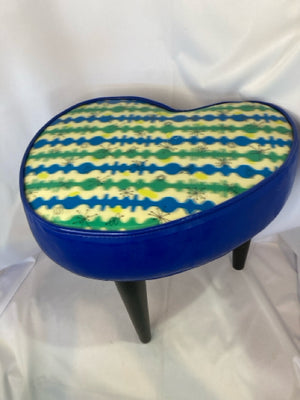 Vinyl Blue/Green Stool/Foot Stool/Ottoman