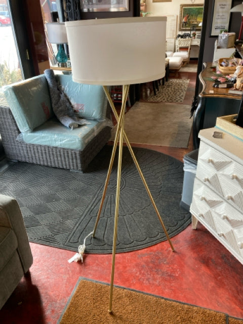 Floor Gold Metal Criss Cross Lamp