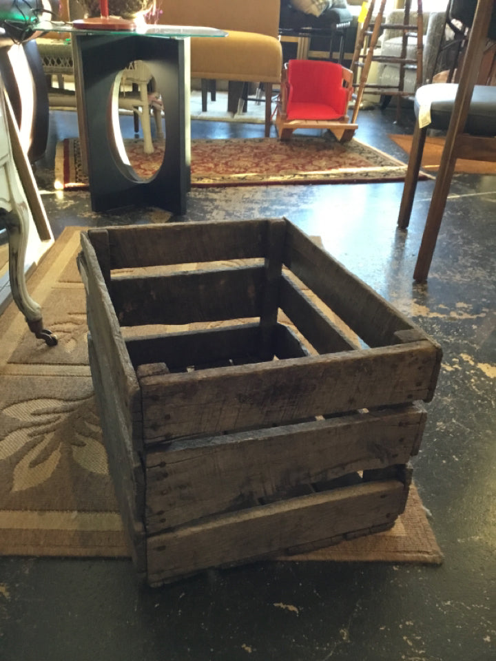 Rustic Gray Wood Crate