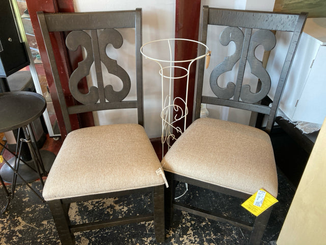 Dining Wood Pair Brown/Cream Chair Set 932PPUPF