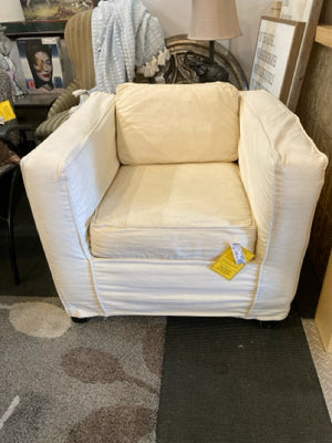 Slip Cover Canvas AS IS Cream Chair