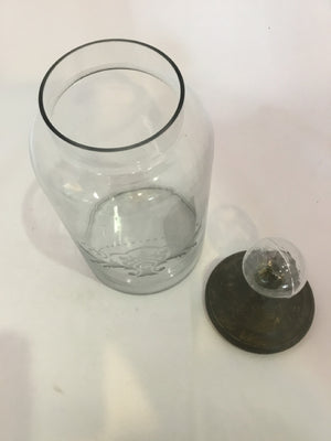 Rustic Clear Glass/Metal Lidded Jar