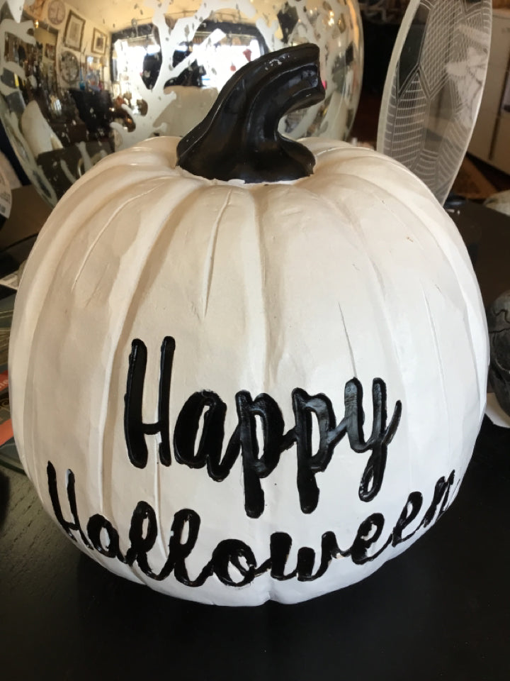 Halloween White Resin Pumpkin Holiday Item