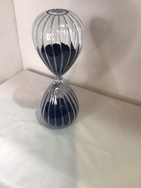 Clear/Blue Glass Hourglass
