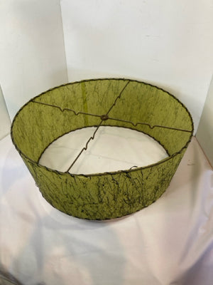 1950's Green/Black Fiberglass Barrel Lamp Shade