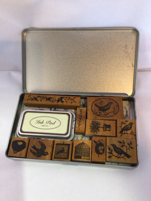 Rubber Birds In Box Stamps