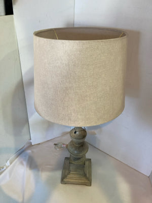 Vintage Gray Wood Lamp