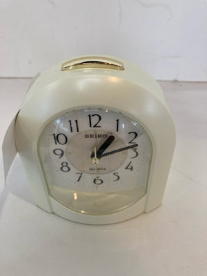 Seiko Alarm White Plastic Dome Clock