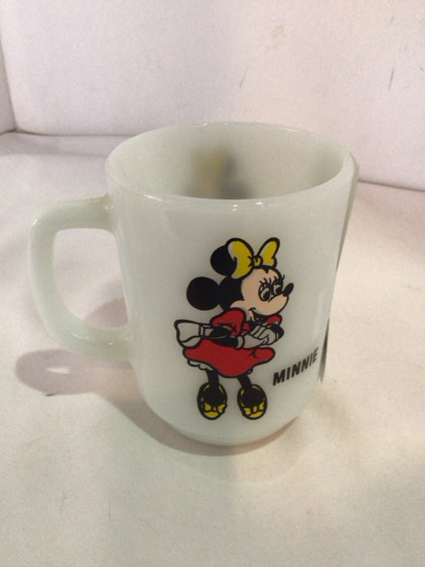 White/Black Glass Minnie Mouse Mug