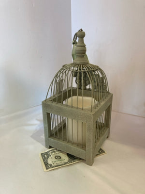 Votive Wood Birdcage Battery Holiday Item