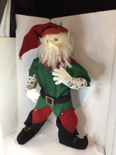 Christmas Green/Red Fabric Elf Holiday Item