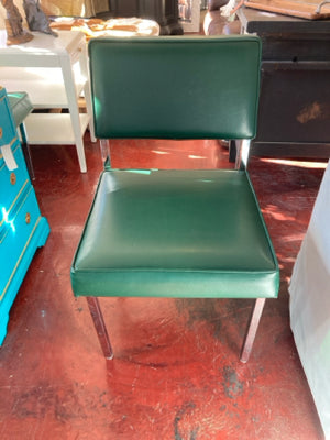 Vintage Office Metal/Vinyl Green Chair