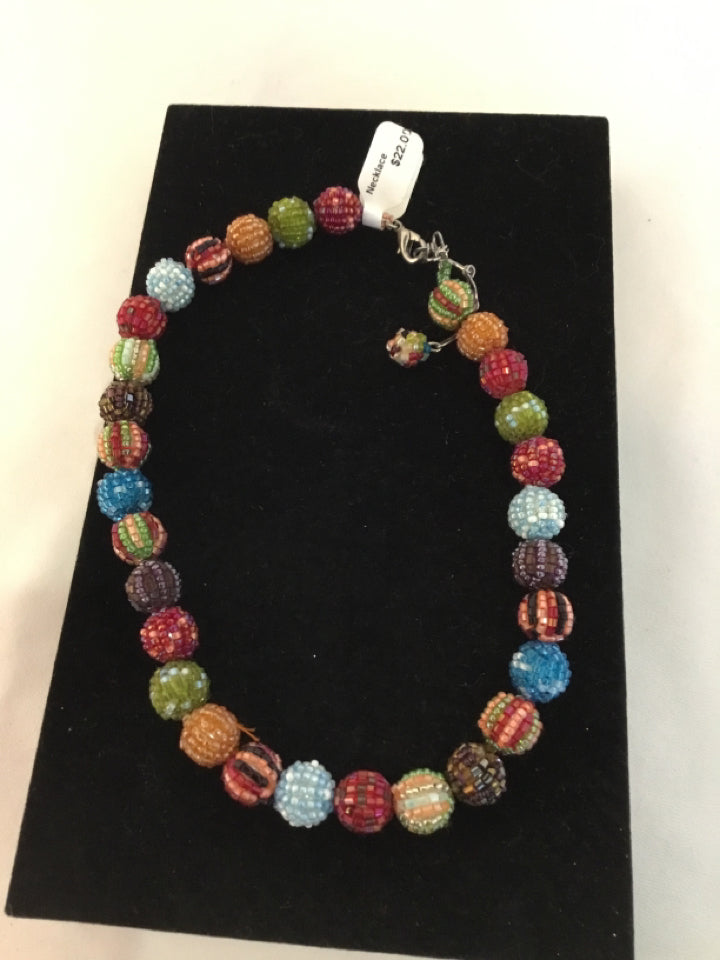 Multi-Color Ball Beads Necklace