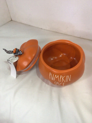 Rae Dunn Fall Orange Ceramic Jar Pumpkin Holiday Item