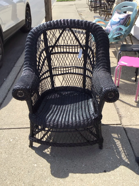 Victorian Wicker Black Chair