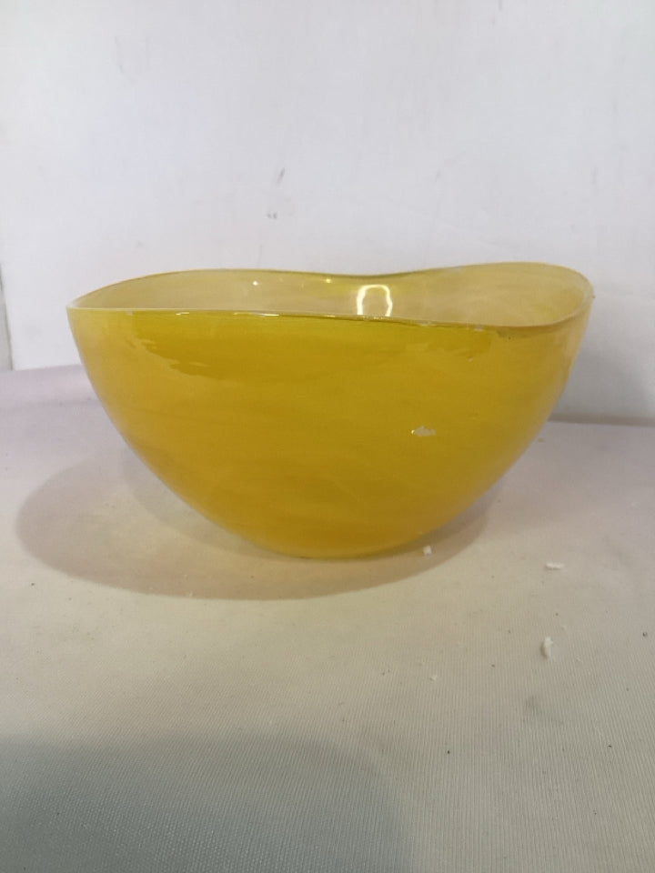 Kosta Boda Yellow Glass Bowl