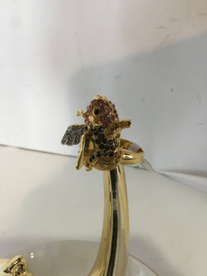 Orange Rhinestone Ring