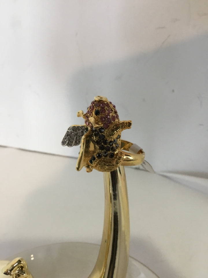 Orange Rhinestone Ring