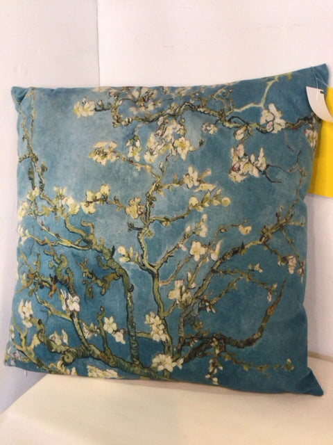Blue/Green Velvet Flowers Pillow