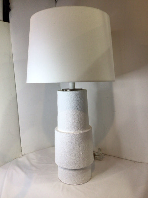 White Plaster Cylinder Lamp