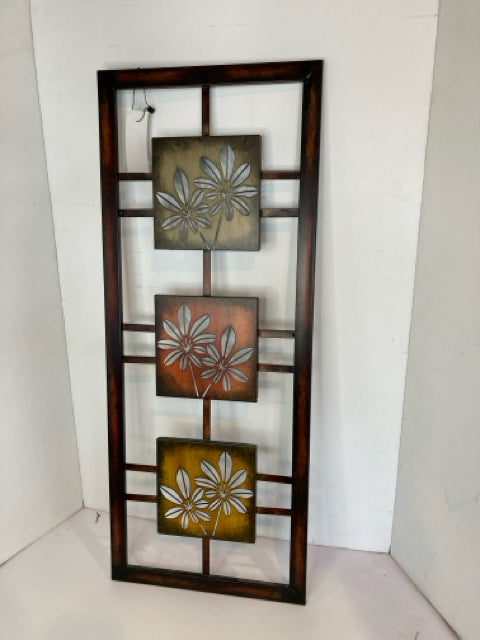 Metal Flowers Multi-Color Wall Decoration Art