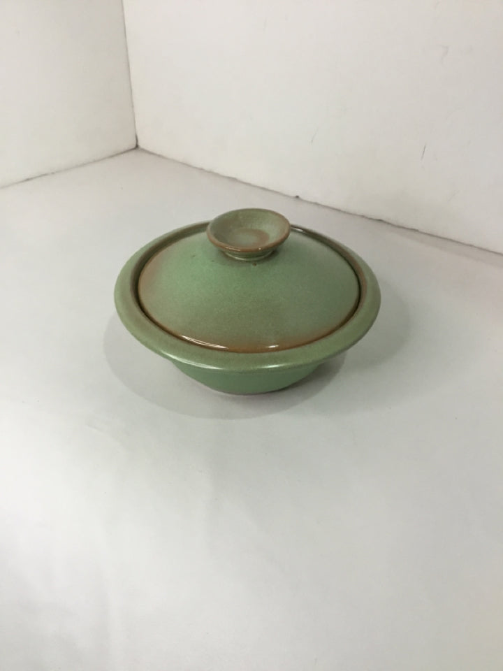 FRANKOMA Green Pottery Lidded Bowl
