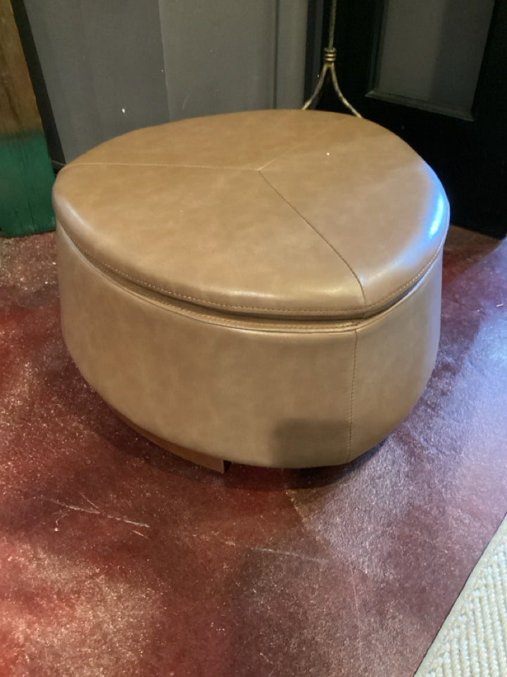 Storage Brown Vinyl FootStool/Ottoman