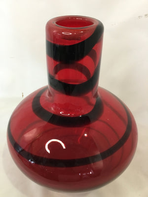 Swirl Red Glass Vase