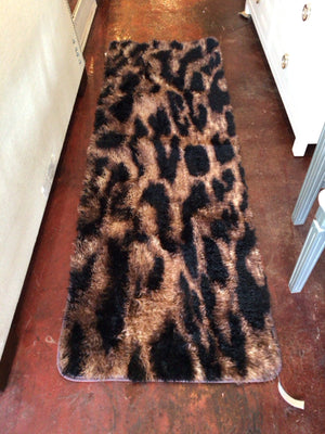 Runner Polyester Black/Brown Rug