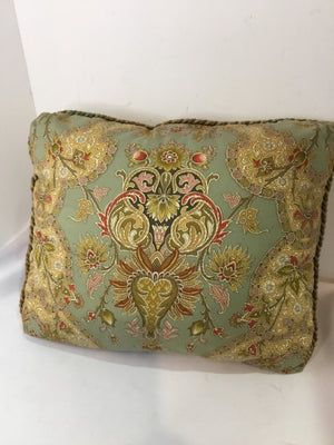 Custom Order Green/Tan Print Pillow