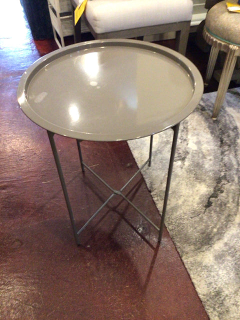 Folding Gray Metal On Stand Tray
