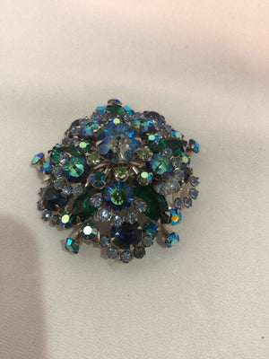 Aqua Rhinestone Pin