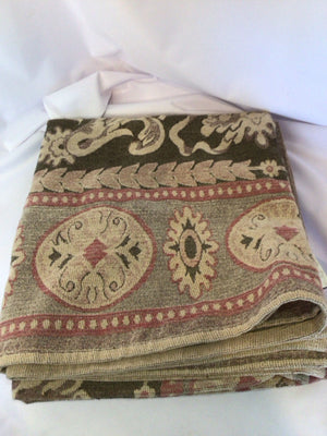 Capri Brown/Green Chenille Cotton Throw