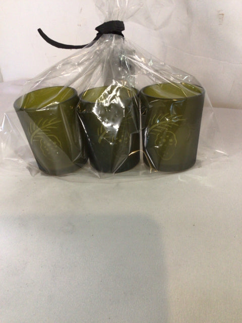 Partylite Votive Green Set of 3 Candle