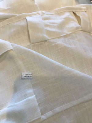 2 Panels Cream Polyester Sheer Draperies/Curtains