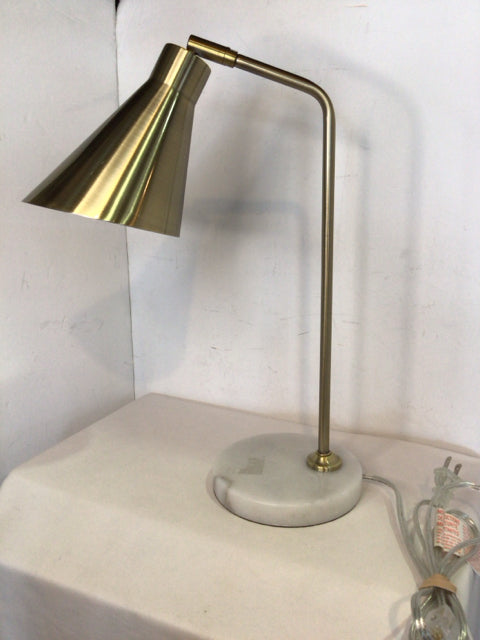 Antiqued Gold Metal/Marble Lamp