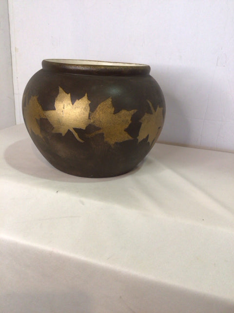 Rustic Bronze Leaf Vase