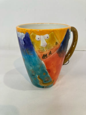 Studio Designworks Whimsical Multi Ceramic Cat Mug