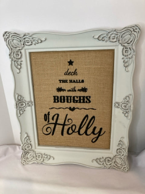 Wall Decoration Tan/White Wood Burlap Words Holiday Item