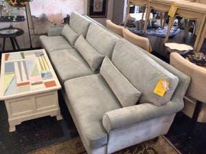 Havenly Loose Cushion Velvet Green Sofa 4RK3J788